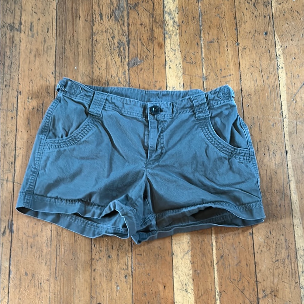 ATHLETA Organic Cotton Women's 8 army green Casual adjustable Hiking Shorts